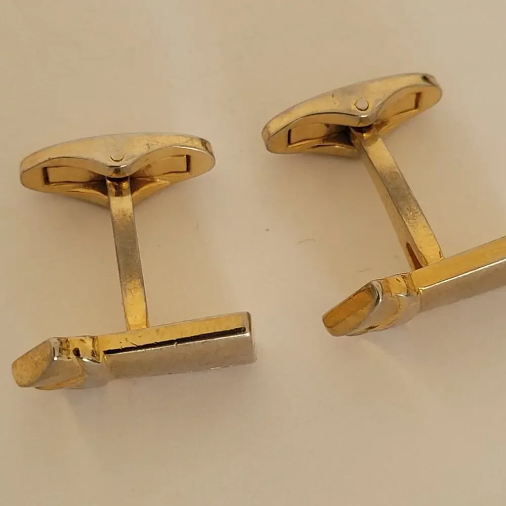 Lancel Paris French Gold Tone Logo Cufflinks Lot Of 2‎ Bundle Retro Designer